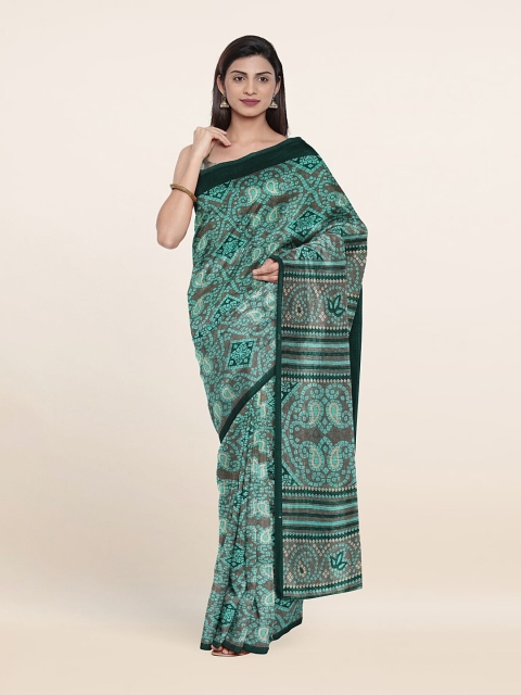 

Pothys Grey & Green Ethnic Motifs Saree