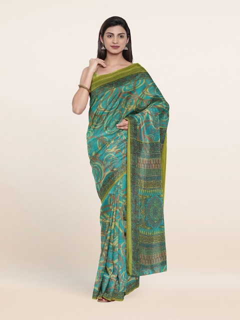 

Pothys Green & Maroon Floral Saree