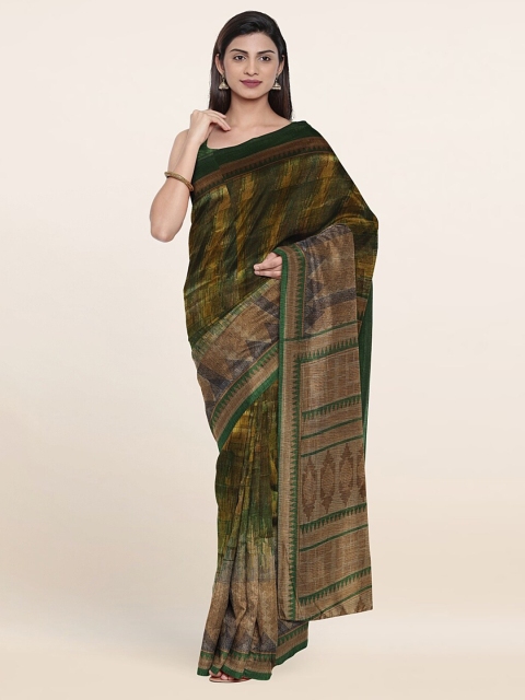 

Pothys Burgundy & Brown Cotton Blend Saree