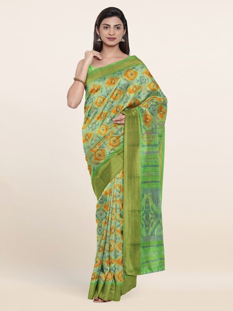 

Pothys Green Zari Abstract Printed Saree