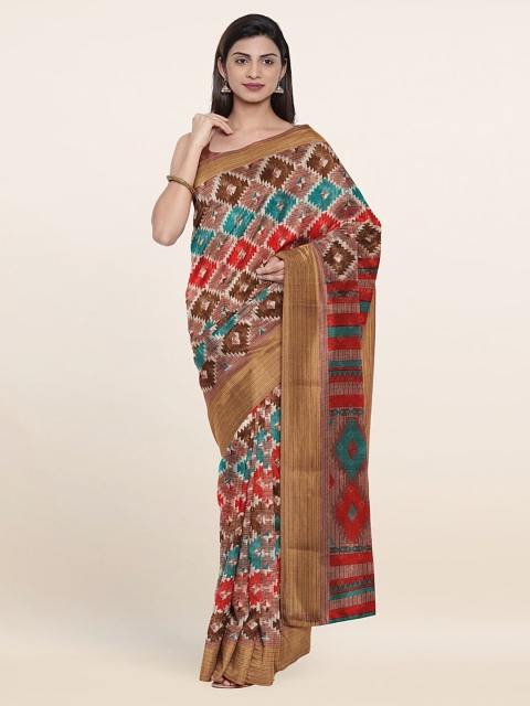 

Pothys Multicoloured Geometric Printed Saree, Multi