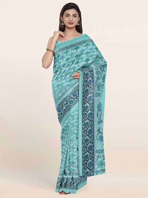 

Pothys Blue & Navy Blue Ethnic Motifs Saree