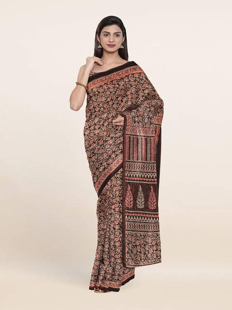 

Pothys Brown & Maroon Woven Design Saree