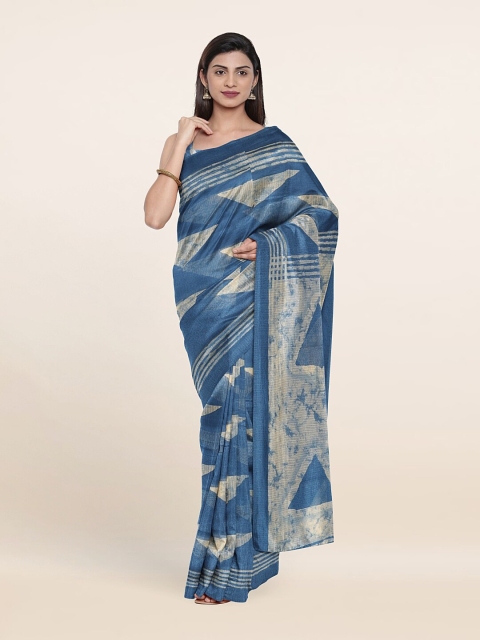 

Pothys Blue & Beige Printed Saree