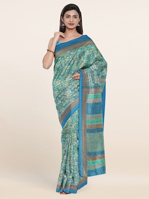 

Pothys Women Blue Floral Sarees