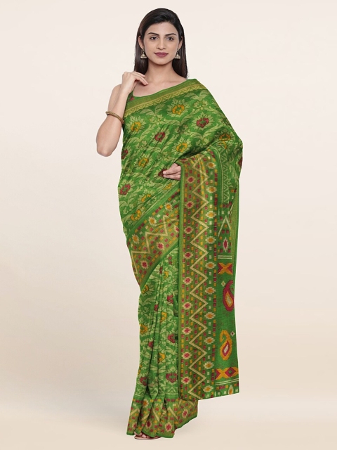 

Pothys Green & Red Ethnic Motifs Saree