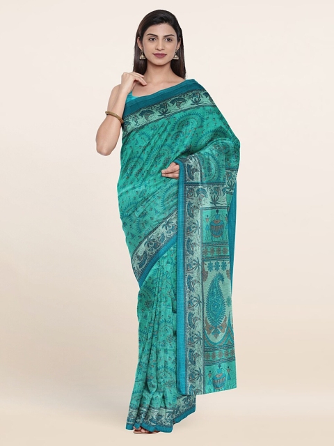 

Pothys Women Green Ethnic Motifs Print Saree