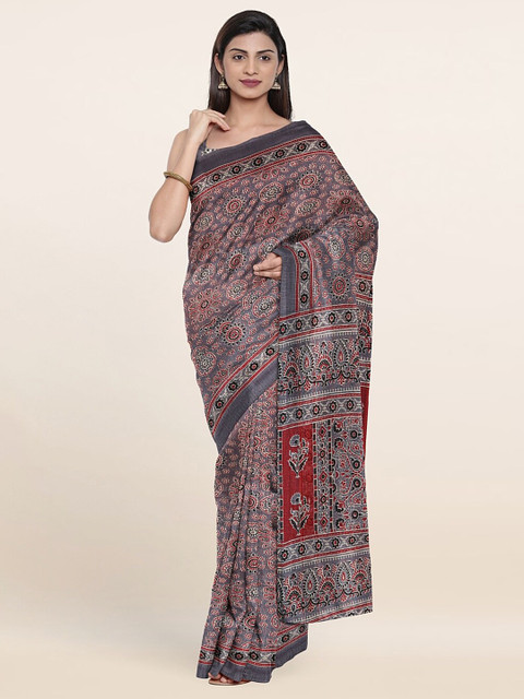 

Pothys Women Grey Ethnic Motifs Print Saree