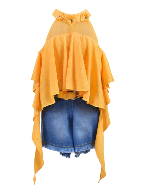 

Wish Karo Girls Yellow & Blue Top with Shorts