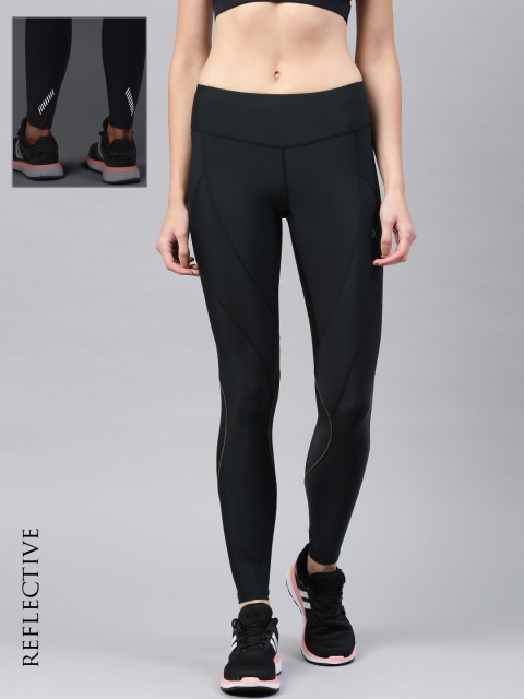 

HRX by Hrithik Roshan Black Active RAPID-DRY Compression Active Tights