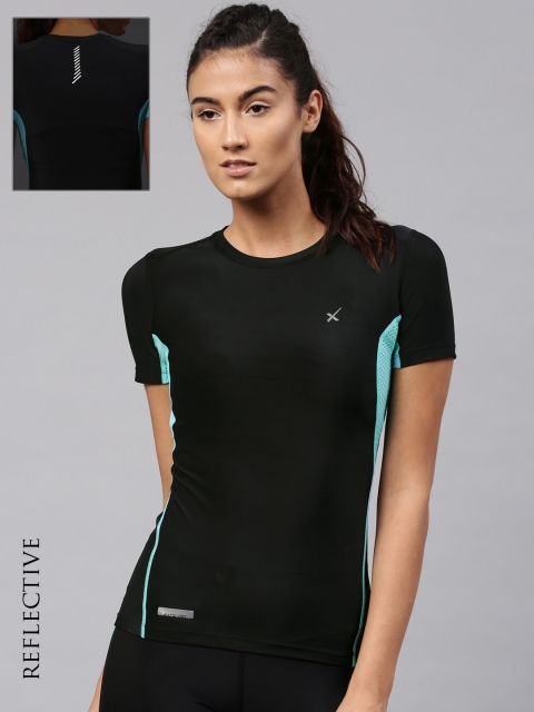 

HRX by Hrithik Roshan Women Black Solid Round Neck Compression T-shirt