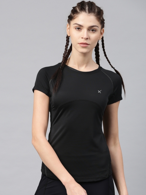 

HRX by Hrithik Roshan Women Black Solid Round Neck Compression T-shirt