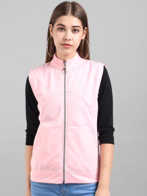 

Darzi Women Pink Fleece Bomber Jacket