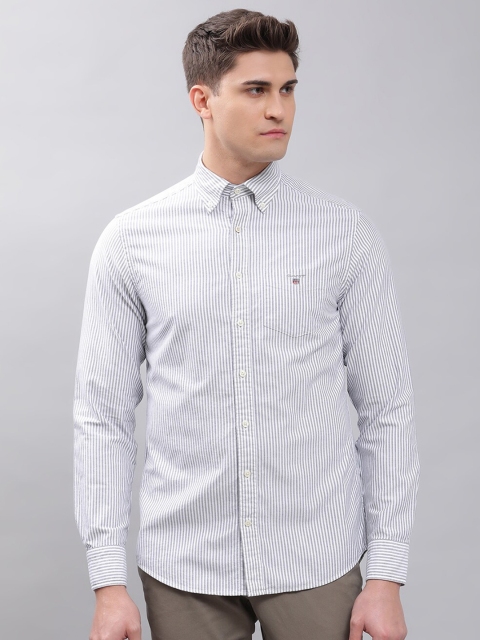 

GANT Men White Striped Casual Shirt