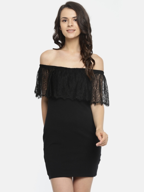 

ELLE Women Black Solid Bodycon Dress