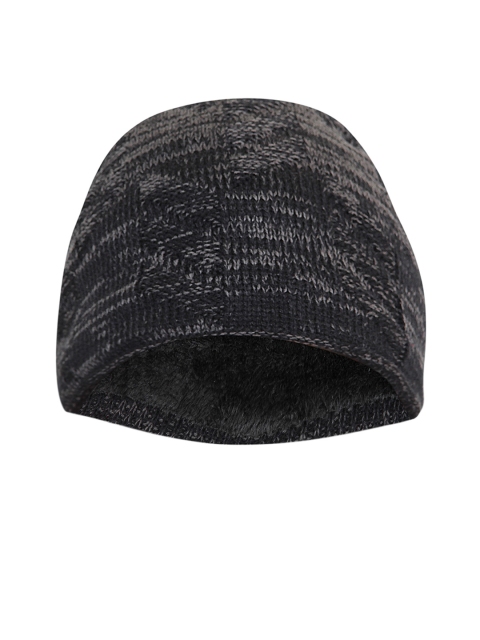 

FabSeasons Unisex Black & Grey Patterned Beanie