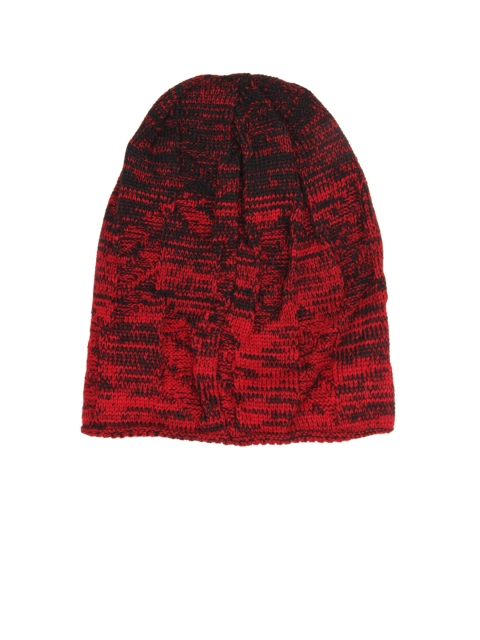 

FabSeasons Unisex Red & Black Patterned Woollen Beanie