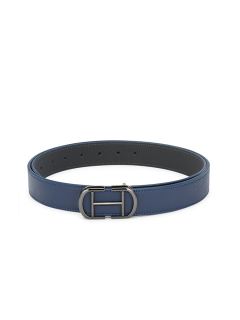 

thickskin Men Navy Blue PU Textured Belt