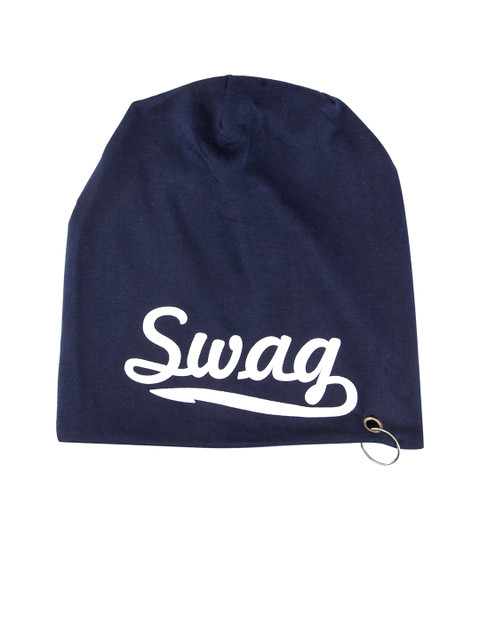 

FabSeasons Unisex Navy Beanie with Printed Detail, Navy blue