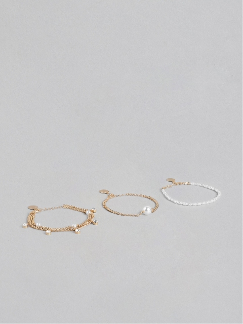 

Forever New Women 3 Gold-Toned Gold-Plated Link Bracelet