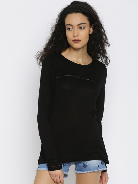 

ONLY Women Black Solid Top