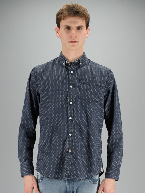

FREESOUL Men Blue Printed Casual Shirt