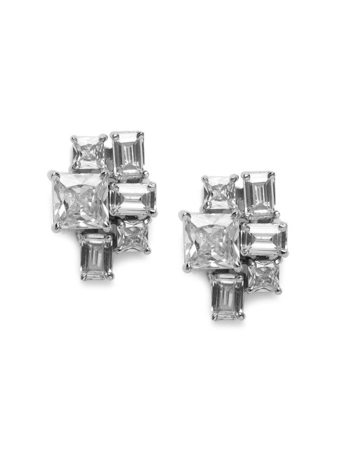 

MIDASKART Silver-Toned Contemporary Studs Earrings