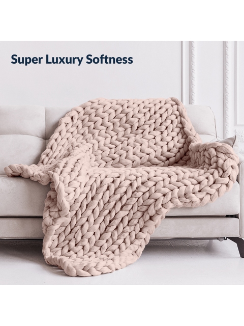 

THE SLEEP COMPANY Rose Mild Winter 300 GSM Single Bed Luxury Knitted Blanket