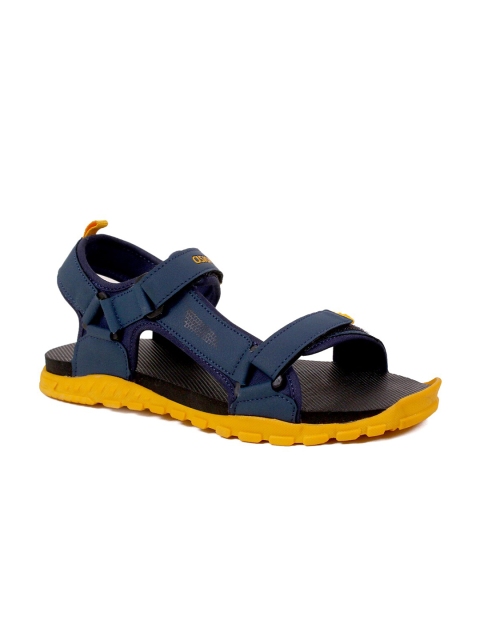 

ASIAN Men Navy Blue & Mustard Yellow Infinity-01 Sports Sandals