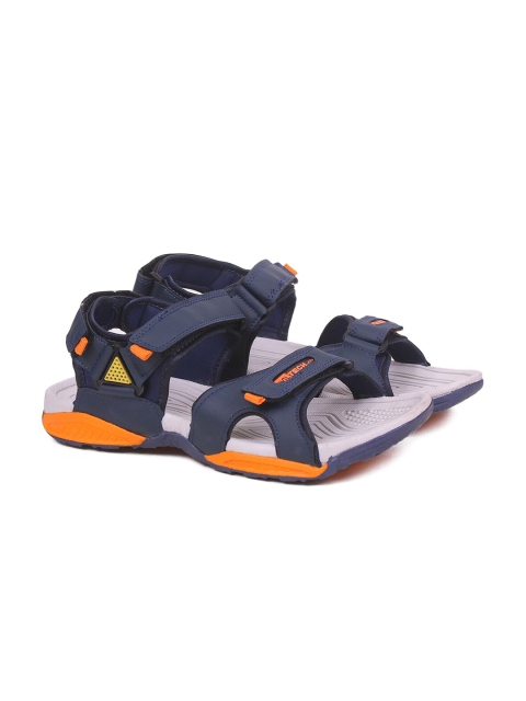 

ASIAN Men Navy Blue & Orange Solid Sports Sandals
