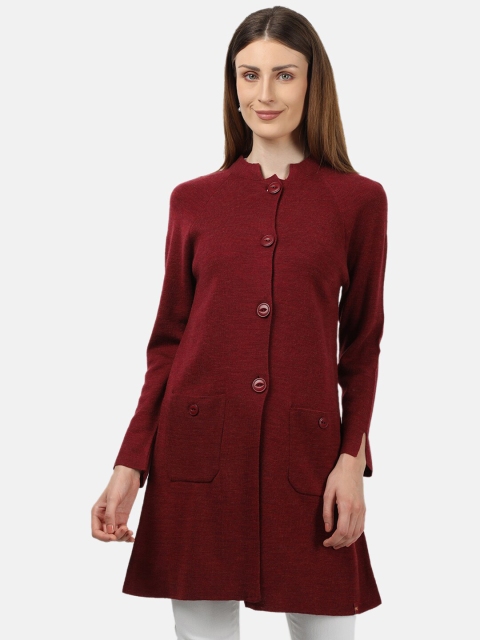 

Monte Carlo Women Maroon Solid Wool Cardigan