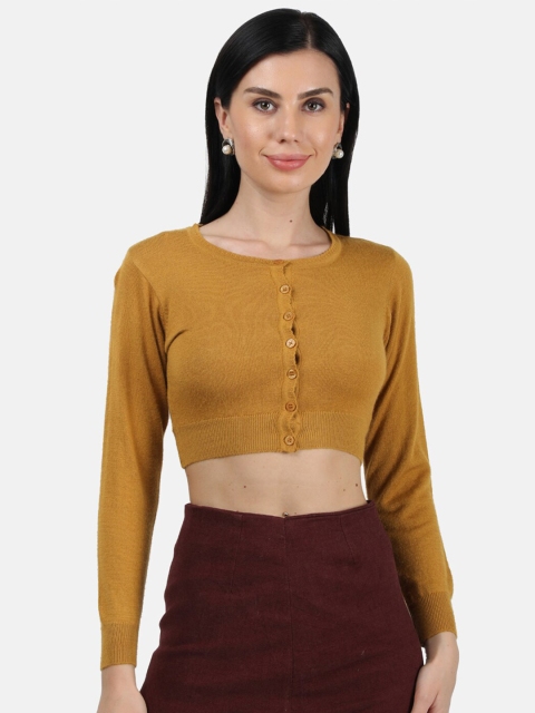 

Monte Carlo Women Mustard Crop Cardigan