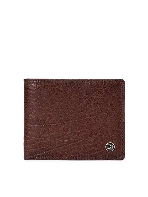 

Da Milano Men Brown Textured Leather Two Fold Wallet