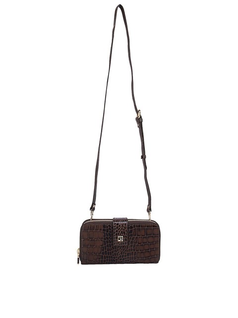 

Da Milano Women Brown Textured Leather Zip Around Wallet