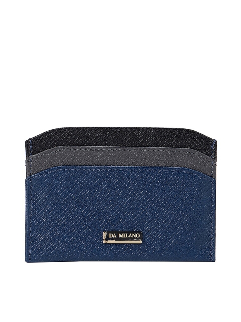 

Da Milano Men Blue & Grey Leather Card Holder