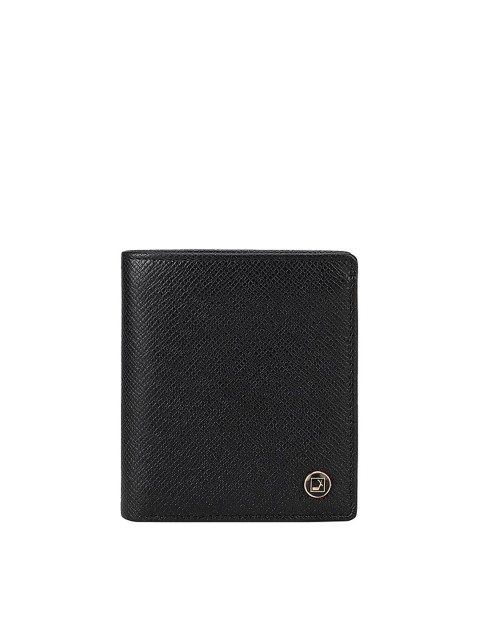 

Da Milano Men Black Textured Leather Two Fold Wallet