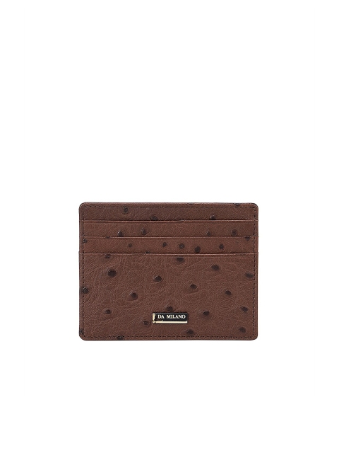 

Da Milano Men Brown & Black Textured Leather Card Holder