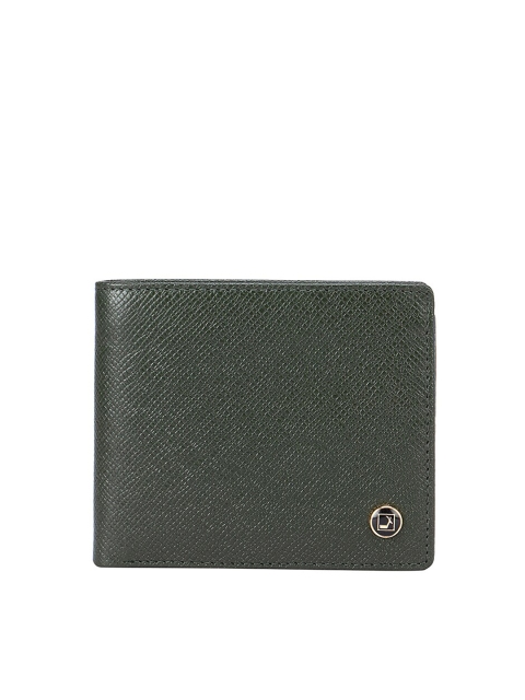 

Da Milano Men Green Textured Leather Two Fold Wallet