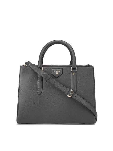 

Da Milano Women Grey Leather Structured Handheld Bag
