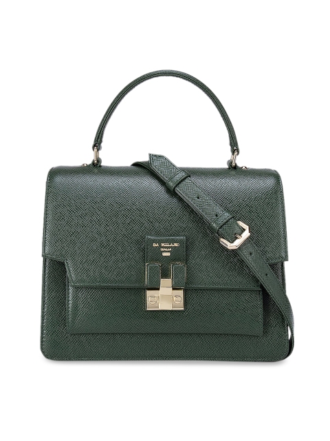 

Da Milano Green Leather Structured Satchel Handbag
