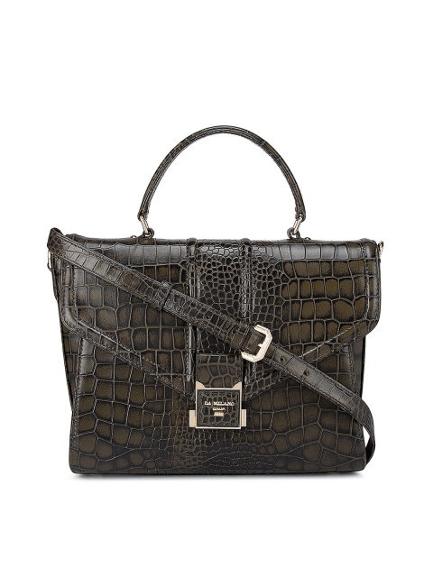 

Da Milano Women Green Textured Leather Structured Satchel