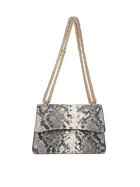 

Da Milano Off White Animal Printed Leather Structured Shoulder Bag