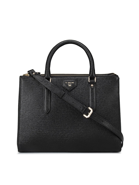 

Da Milano Black Leather Structured Handheld Bag