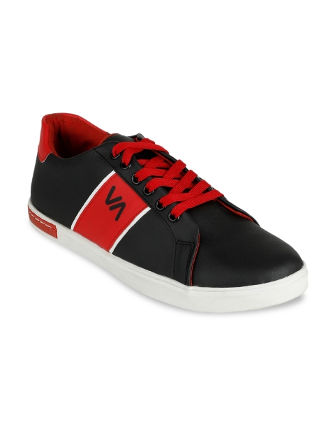 

Vardhra Men Black & Red Colourblocked Sneakers