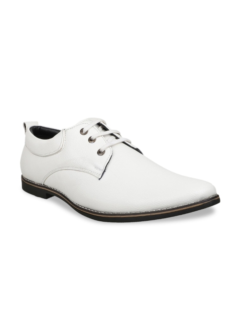 

Vardhra Men White Leather Derbys