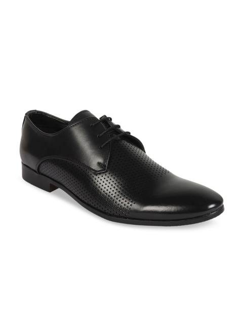 

Vardhra Men Black Textured Formal Derbys
