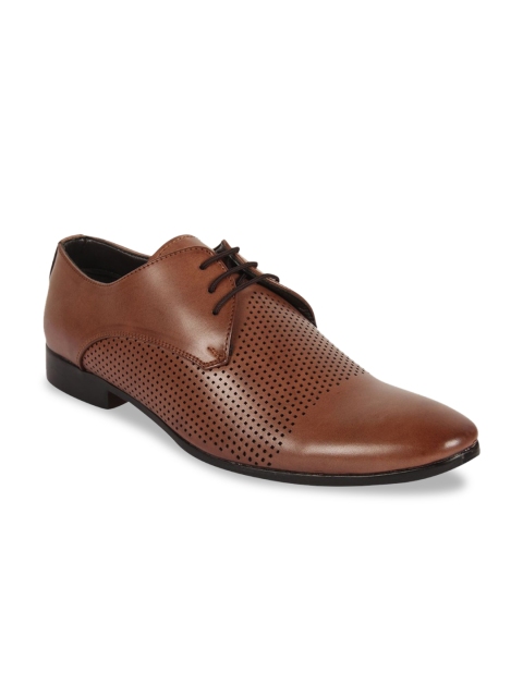 

Vardhra Men Brown Perforated Derbys
