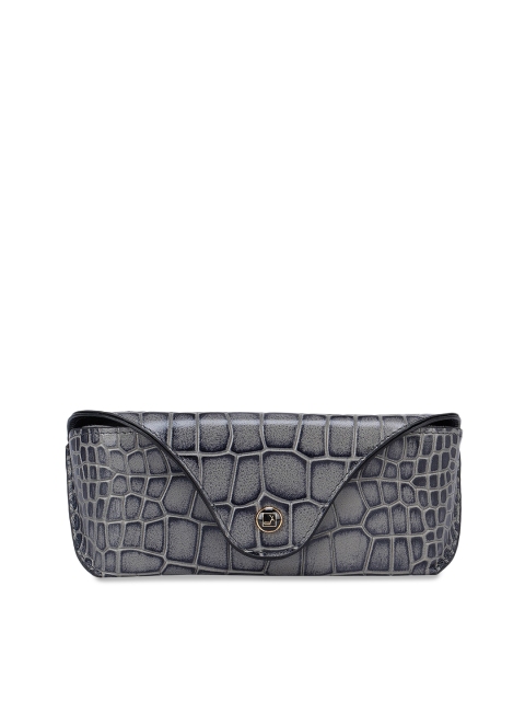 

Da Milano Women Grey Textured Leather Sunglass Case