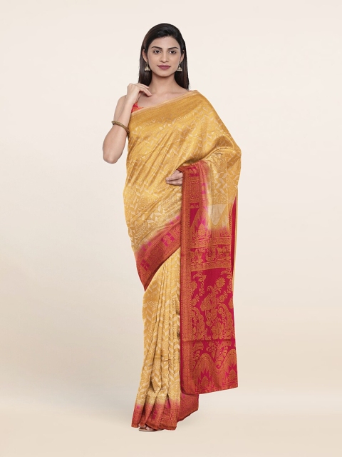 

Pothys Cream-Coloured & Gold-Toned Woven Design Zari Jute Silk Saree