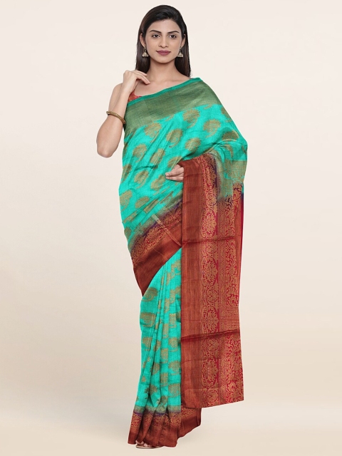 

Pothys Green & Grey Ethnic Motifs Zari Jute Silk Saree